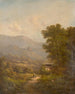 Paesaggio con una strada di montagna e rovine di castello - Karl Hermann — vista dell’opera