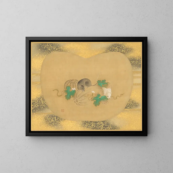 Gourd e topo - Kanō Tsunenobu — quadro incorniciato alla parete