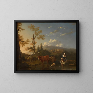 Paesaggio italiano - Karel Dujardin — quadro incorniciato alla parete