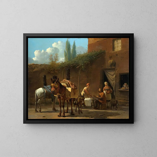 Karel Dujardin - Muleteers at an Inn.webp