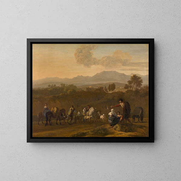 Campagna romana - Karel Dujardin — quadro incorniciato alla parete