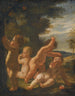 Quattro putti che giocano in un paesaggio - Karel Škréta — vista dell’opera