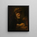 Un vieil homme con un cappello di pelliccia - Karel van der Pluym — quadro incorniciato alla parete