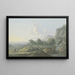 Paesaggio di contrafforti con vista su una piccola città - Karl Franz Kraul — quadro incorniciato alla parete