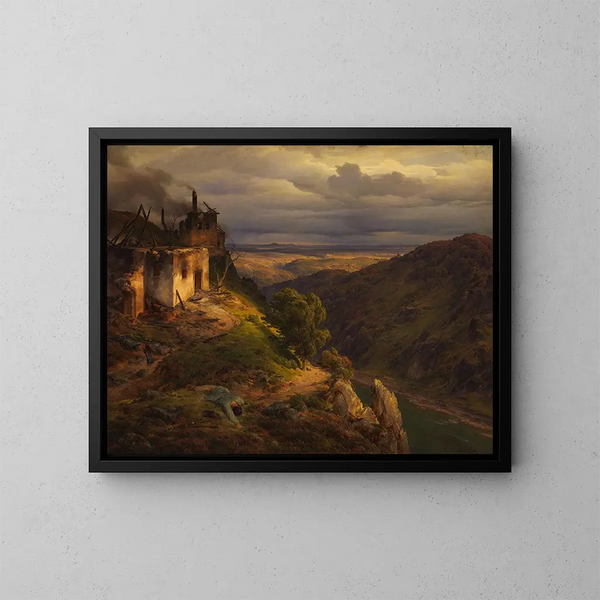 Paesaggio - Karl Friedrich Lessing — quadro incorniciato alla parete