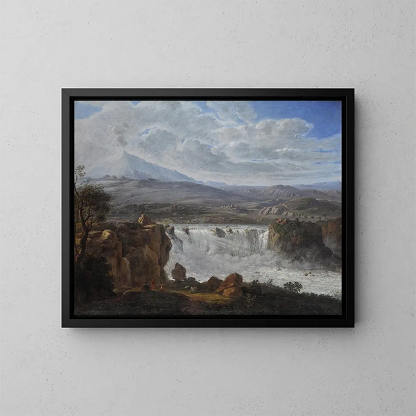 La cascata dei Caracci vicino ad Aderno ai piedi del monte Etna - Karl Gotthard Grass — quadro incorniciato alla parete