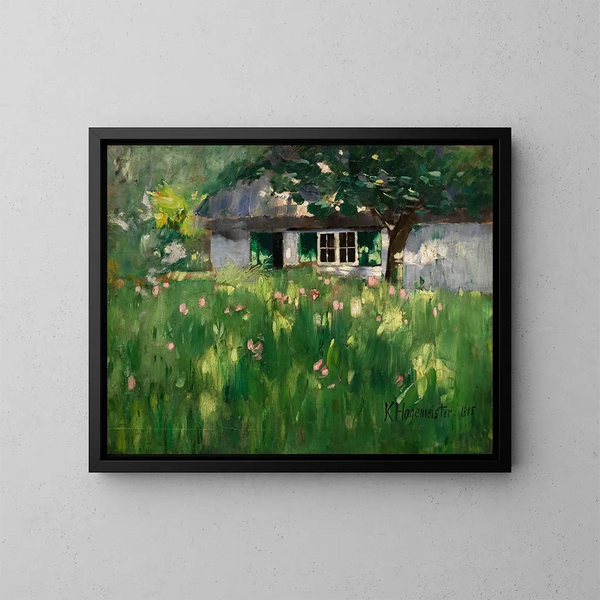 Casa di contadini vicino a Ferch - Karl Hagemeister — quadro incorniciato alla parete