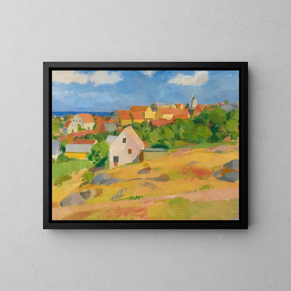 Vista su Gudhjem - Karl Isakson — quadro incorniciato alla parete