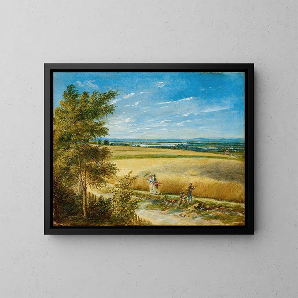 Il Danubio con il vecchio ponte del Reich - Karl Joseph Aloys Agricola — quadro incorniciato alla parete