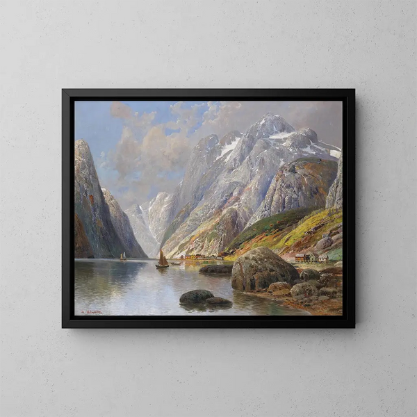 Paesaggio del fiordo di Holmstedt - Karl Kaufmann — quadro incorniciato alla parete