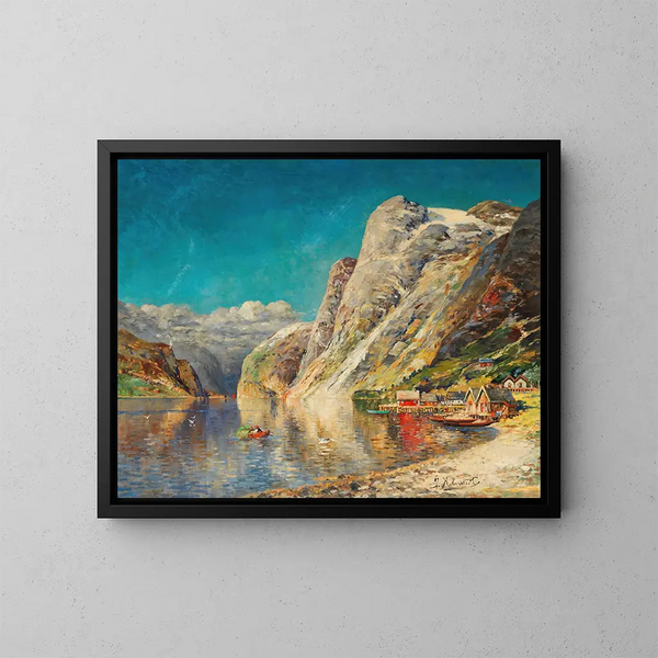 Estate nel fiordo norvegese - Karl Kaufmann — quadro incorniciato alla parete