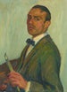 Autoportrait avec pinceau et palette - Karl Krebs — vista dell’opera