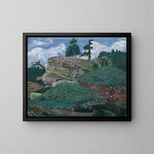 Paesaggio con rocce - Karl Mediz — quadro incorniciato alla parete