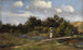Paesaggio estivo con una lavandaia - Karl Millner — vista dell’opera