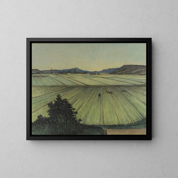 Paesaggio con campi - Karl Nordström — quadro incorniciato alla parete