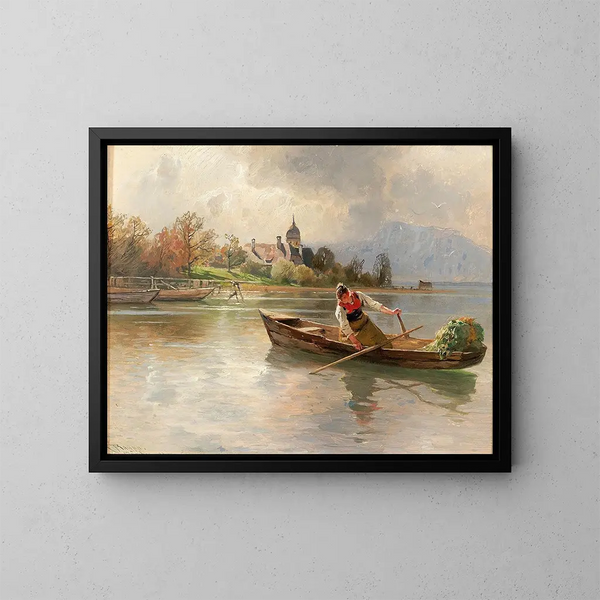 Paesaggio del Chiemsee - Karl Raupp — quadro incorniciato alla parete