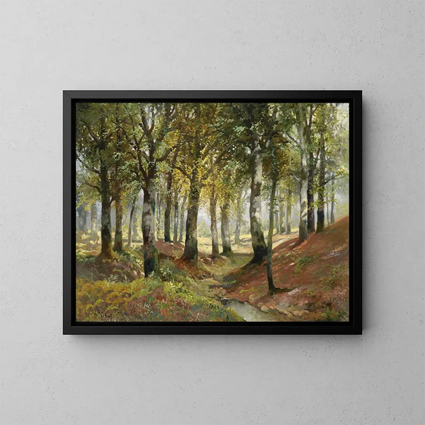 Paesaggio boschivo - Karl Vikas — quadro incorniciato alla parete