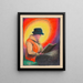 Donna in un caffè - Karl Wiener — quadro incorniciato alla parete