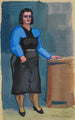 Sans titre femme en blouse bleue et robe noire - Karl Wiener — vista dell’opera
