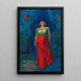 Sans titre femme en robe jaune-rouge - Karl Wiener — quadro incorniciato alla parete