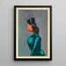 Sans titre femme en robe verte avec coiffe noire - Karl Wiener — quadro incorniciato alla parete