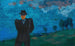 Sans titre Uomo in abito nero e cappello nel paesaggio - Karl Wiener — vista dell’opera