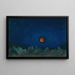 senza titolo Luna rossa su paesaggio di macerie - Karl Wiener — quadro incorniciato alla parete