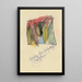 Disegno penna e pastello a colori - Karl Wiener — quadro incorniciato alla parete
