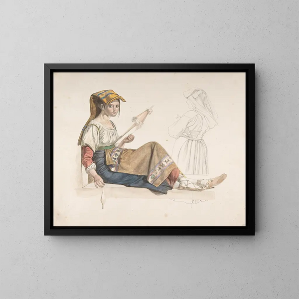 Donna napoletana - Karl Wilhelm Freiherr von Heideck — quadro incorniciato alla parete