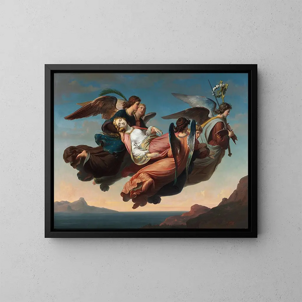 La traduzione miracolosa del corpo di Santa Caterina d'Alessandria sul Sinai - Karl von Blaas — quadro incorniciato alla parete