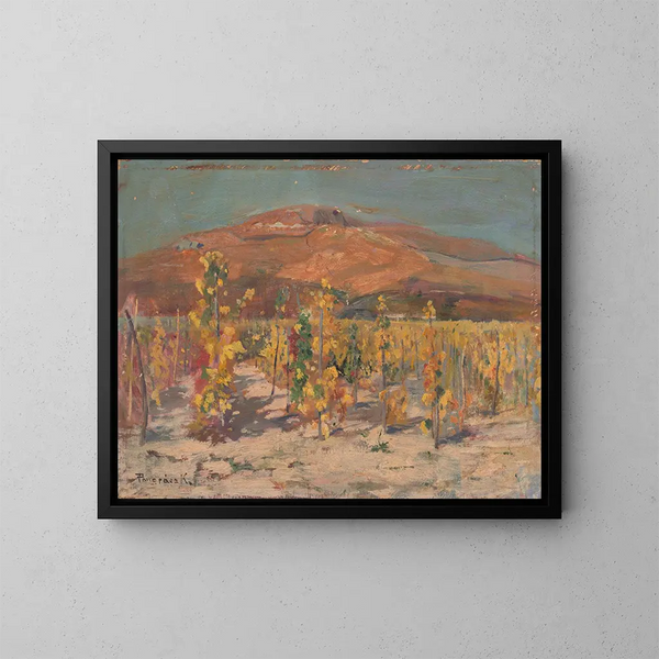 Vigneti ai piedi del Zobor - Karol Pongrácz — quadro incorniciato alla parete