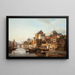 Vista di una città sul fiume - Kasparus Karsen — quadro incorniciato alla parete
