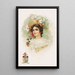 Giovane donna con rose rosa - Katherine Connor — quadro incorniciato alla parete