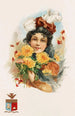 Giovane donna con crisantemi gialli - Katherine Connor — vista dell’opera