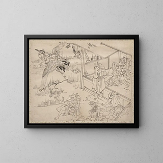 Album di schizzi di Katsushika Hokusai e dei suoi discepoli Pl59 - Katsushika Hokusai — quadro incorniciato alla parete
