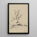 Bâtiments et grand arbre au bord de l'eau avec deux bateaux ancrés au large - Katsushika Hokusai — quadro incorniciato alla parete