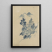 Bâtiments nichés parmi les arbres dans une vallée montagneuse - Katsushika Hokusai — quadro incorniciato alla parete