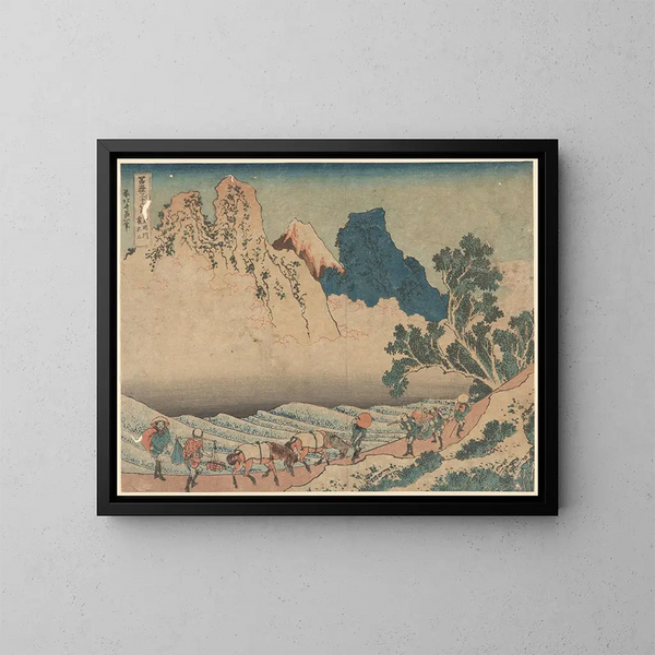 Fuji dietro il fiume Minobu - Katsushika Hokusai — quadro incorniciato alla parete