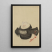 Souris de face assise sur un maillet avec un ruban rouge passant par un trou dans le manche - Katsushika Hokusai — quadro incorniciato alla parete