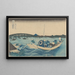 Tramonto sul ponte di Ryogoku dalla riva di Ommaya - Katsushika Hokusai — quadro incorniciato alla parete