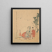 Donna e ragazzo con una pianta di melone - Katsushika Hokusai — quadro incorniciato alla parete