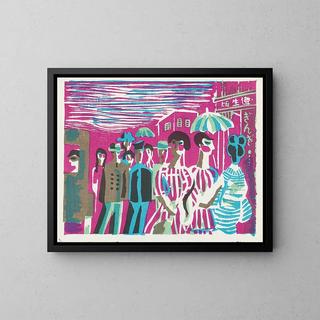 Kawakami Sumio - Pedestrians in Ginza.webp