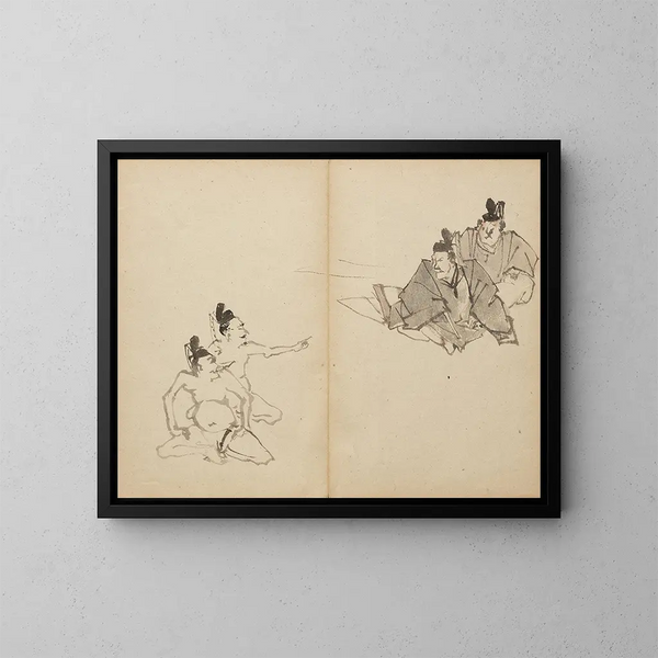 Concours de pets des courtisans - Kawanabe Kyōsai — quadro incorniciato alla parete