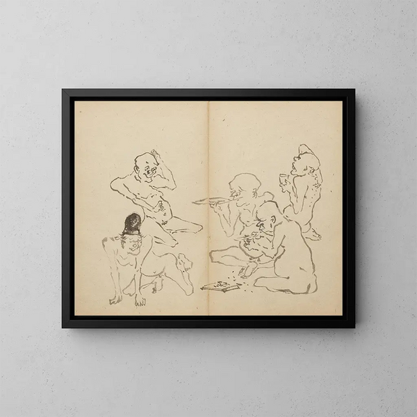Fête de la boisson - Kawanabe Kyōsai — quadro incorniciato alla parete