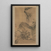 Aigle attaquant un puma - Kawanabe Kyōsai — quadro incorniciato alla parete