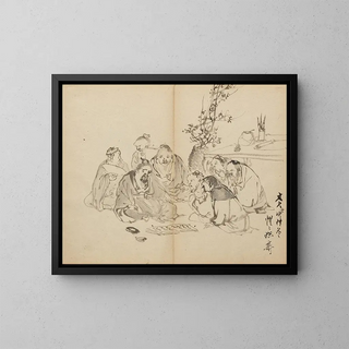 Rassemblement de savants - Kawanabe Kyōsai — quadro incorniciato alla parete