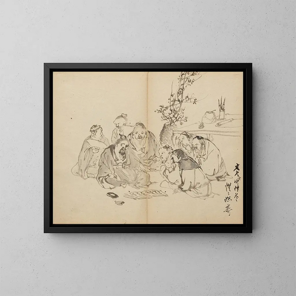Rassemblement de savants - Kawanabe Kyōsai — quadro incorniciato alla parete