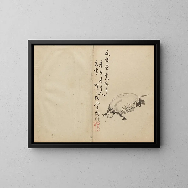 Tartaruga - Kawanabe Kyōsai — quadro incorniciato alla parete