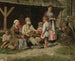 Scène di genere con un suonatore di cetra davanti a un cottage - Kazimierz Pochwalski — vista dell’opera