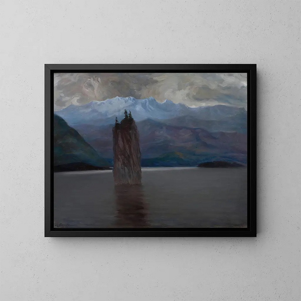 Fjord norvegese - Kazimierz Stabrowski — quadro incorniciato alla parete
